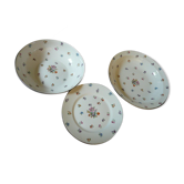 Set de 3 plats porcelaine de limoges décor fleuri