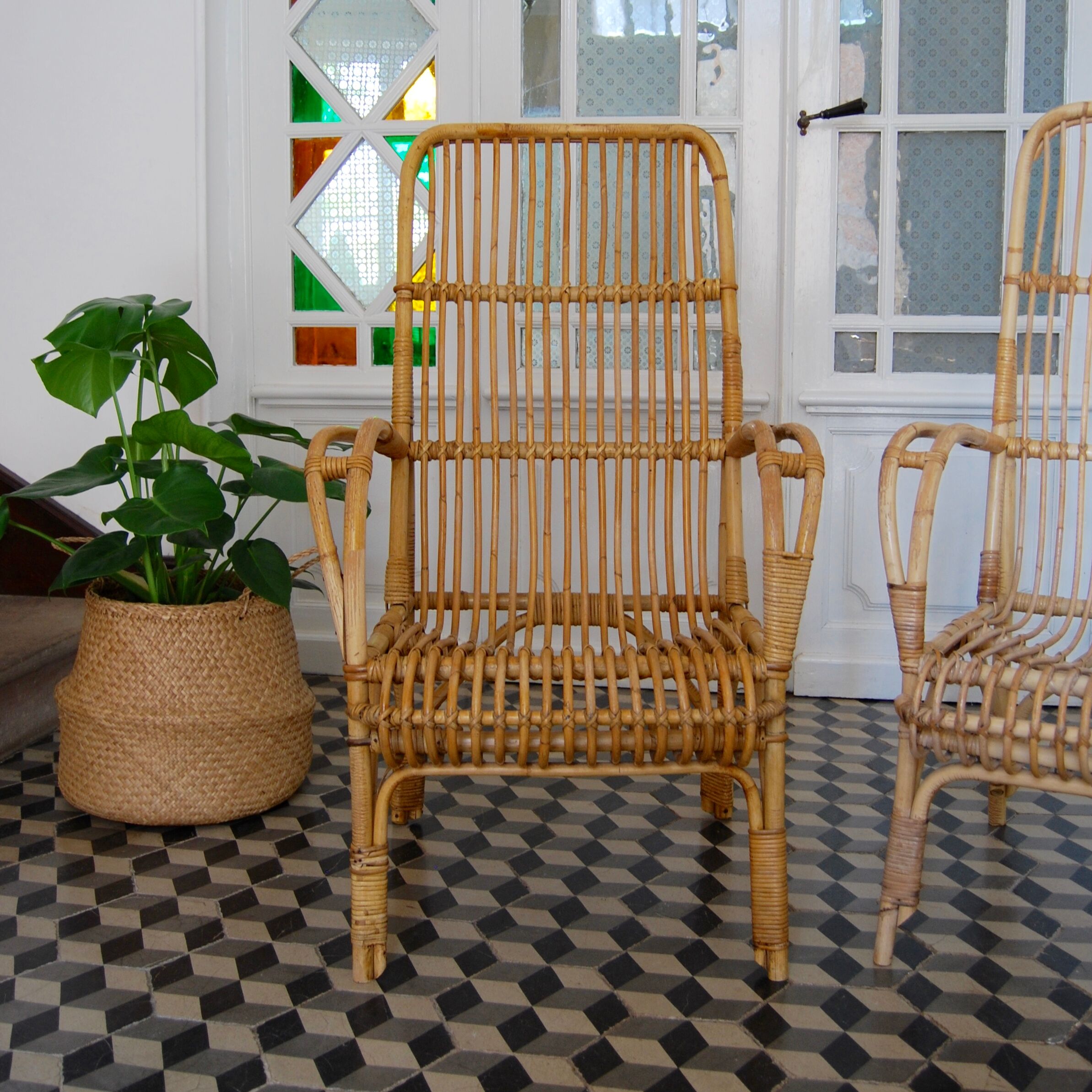 Rattan armchair