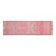1970s Vintage Turkish Oushak Handmade Wool Cotton Pink Runner Rug 90x312