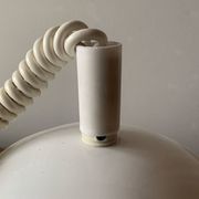 Vintage white metal pendant light - up and down system - Space Age Design