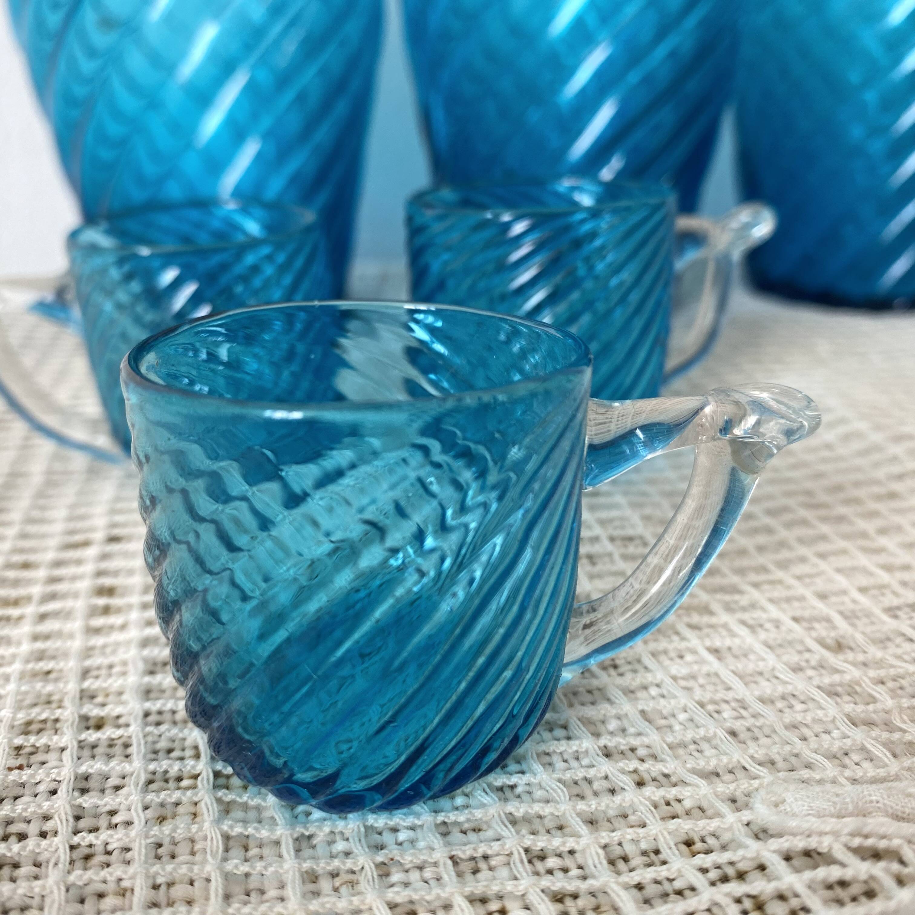 Antique Legras liquor cabinet, decanters and glasses, lion's paw stand