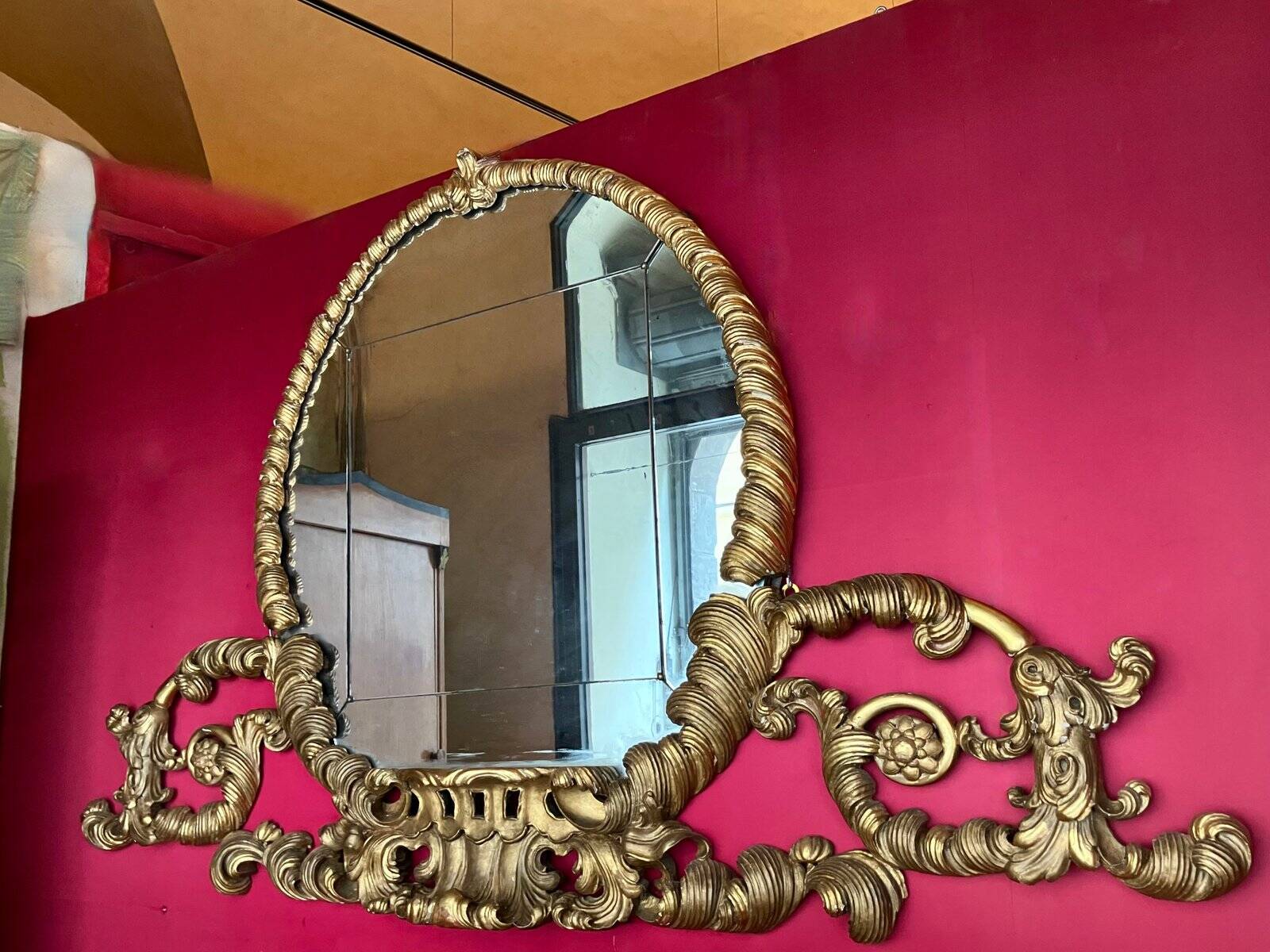 19th Century Florentine Eclectic Gilt Wood Mirror with Cinematic Provenance, 1890s
