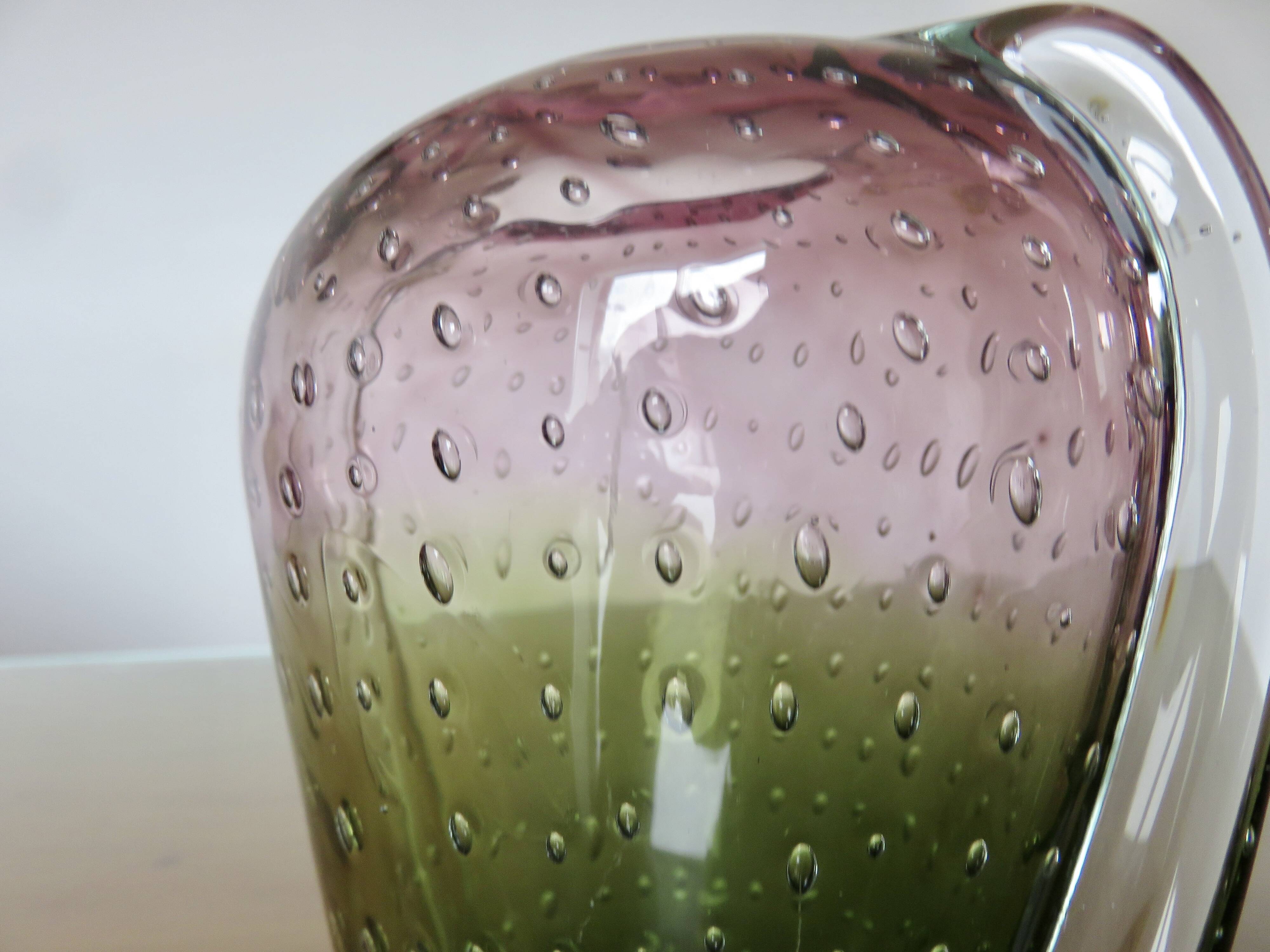 Murano vase in blown glass, bubbled, 50s-60s