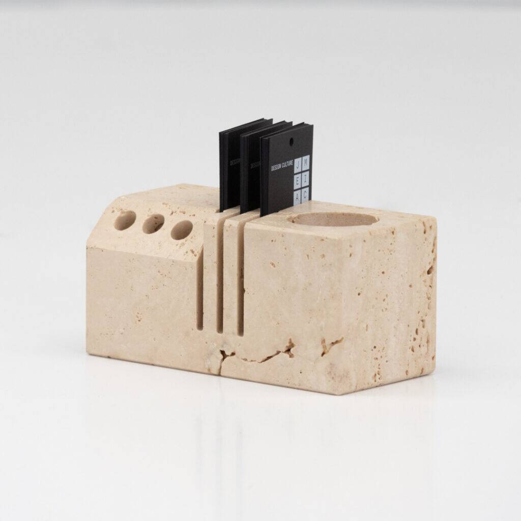 Travertin Fratelli Mannelli desk organizer 1970s