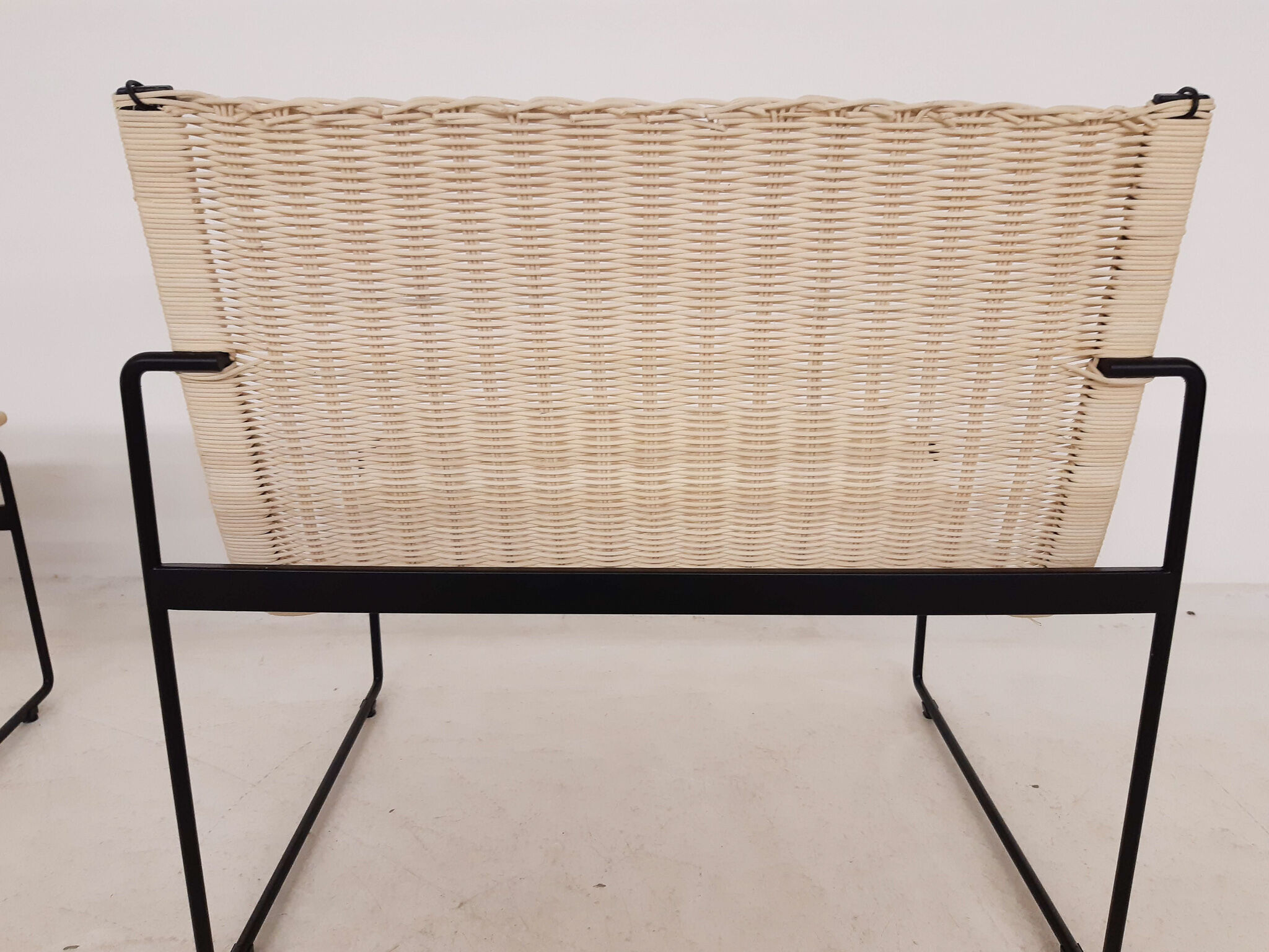 Chauffeuses en rotin de Gregorio Vicente Cortes et Luis Onsurbe pour Metz and Co, design néerlandais 1961