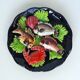 Flat wall plate ceramic Vallauris. Fish, crab, shellfish