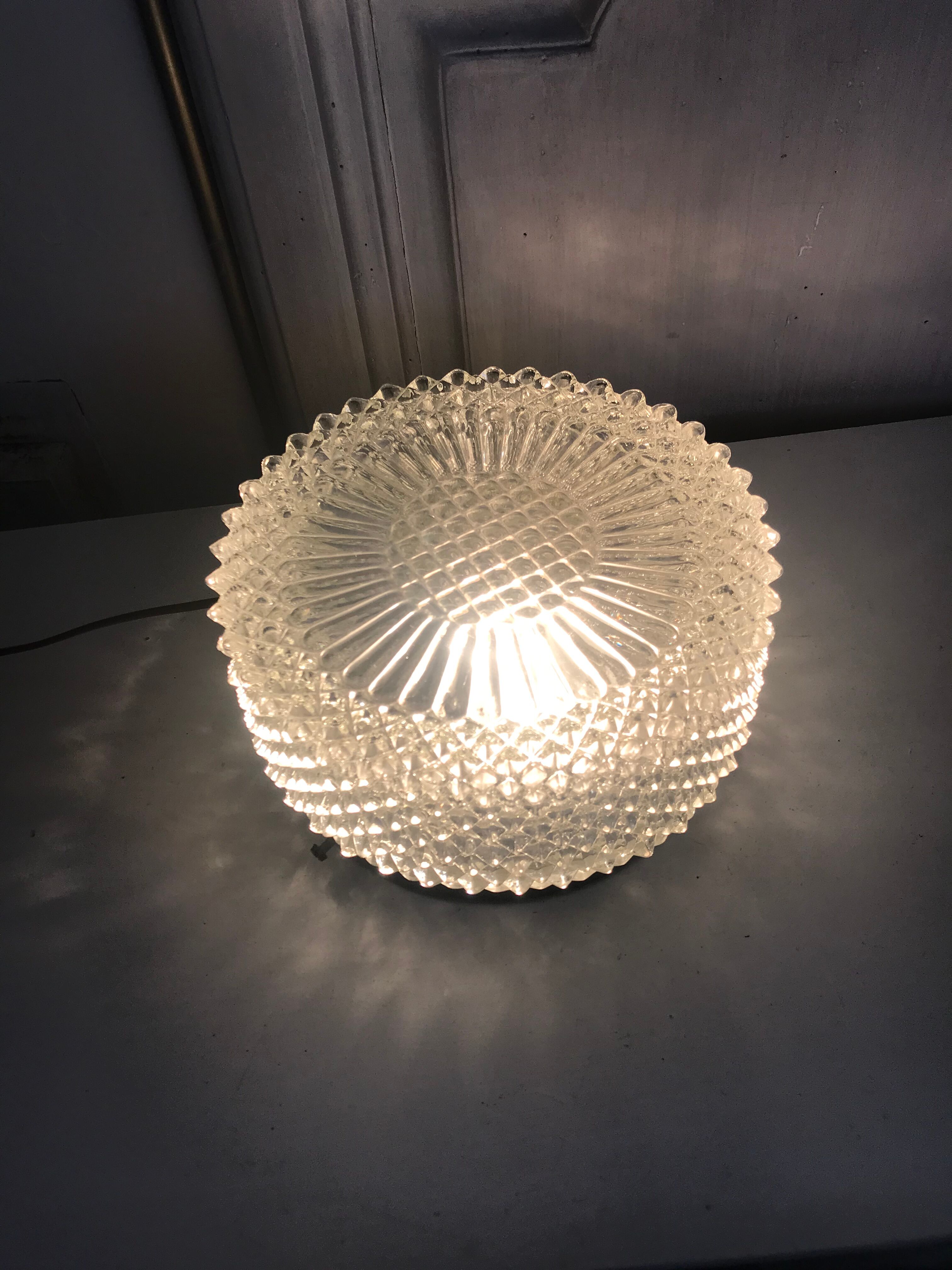 Glass ceiling light circa 1960