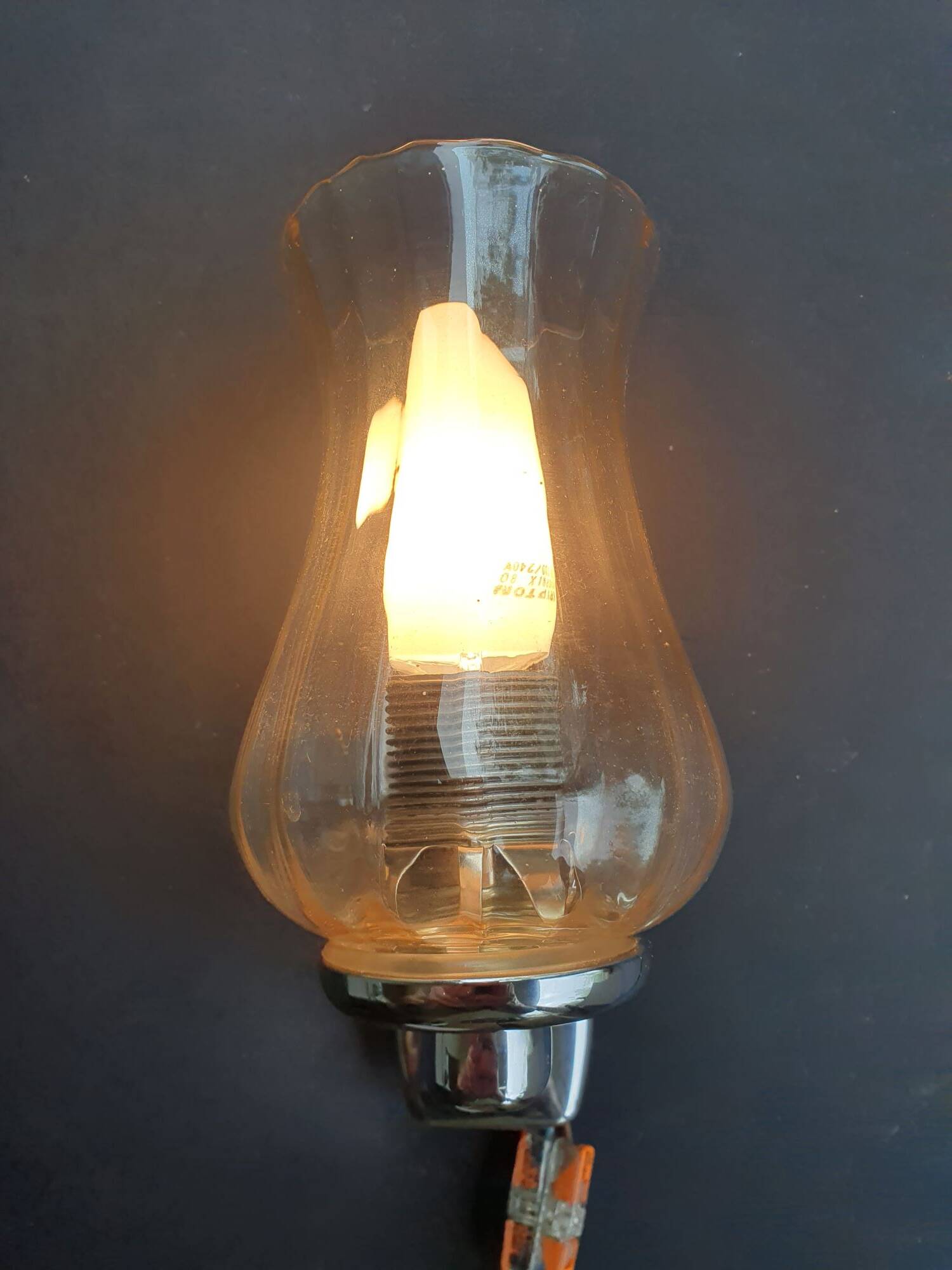 Pair of vintage chrome wall sconces