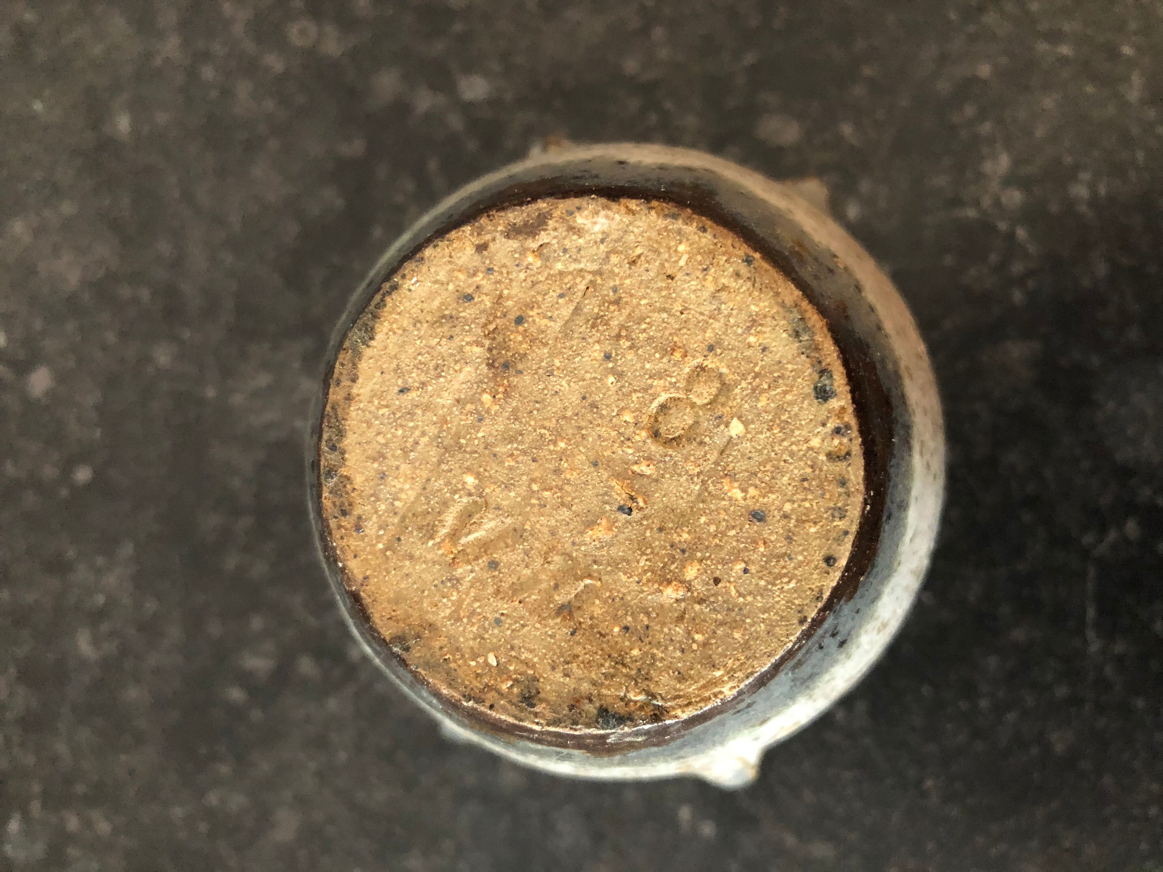 Set of 4 enamelled sandstone pots