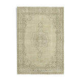 handwoven vintage anatolian beige carpet 194 cm x 278 cm