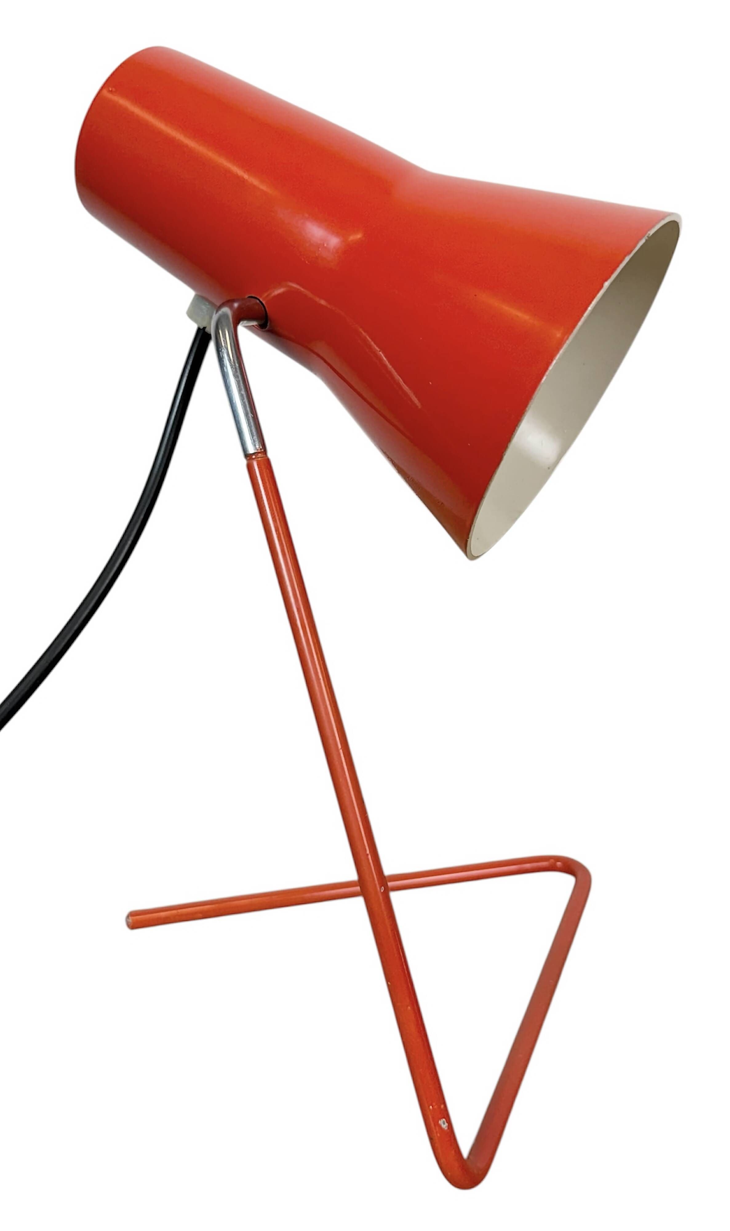Vintage Red Table Lamp by Josef Hurka for Drupol, 1960s