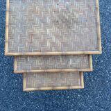 trundle table in wicker and bamboo