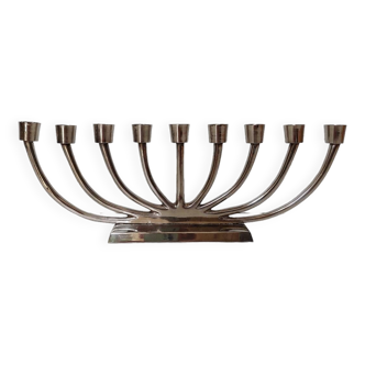 Menorah chrome metal candlestick from the 70s