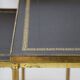 Brass and skaï side tables, 1950s