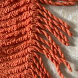 Orange chenille double bed cover