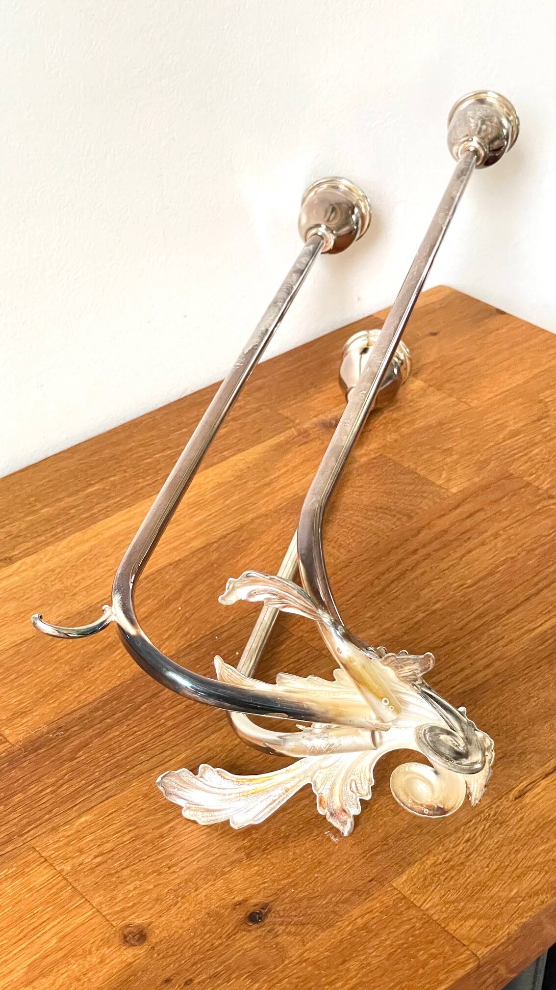 CANDLE HOLDER 3 Lights METAL Patinated Chrome