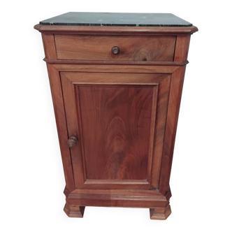 Antique Louis Philippe style bedside table in wood and marble