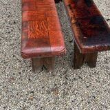Pair of solid oak benches