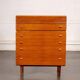 Large English teak chest of drawers