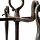 Brutalist fireplace kit in vintage wrought iron from the 60s / 70s