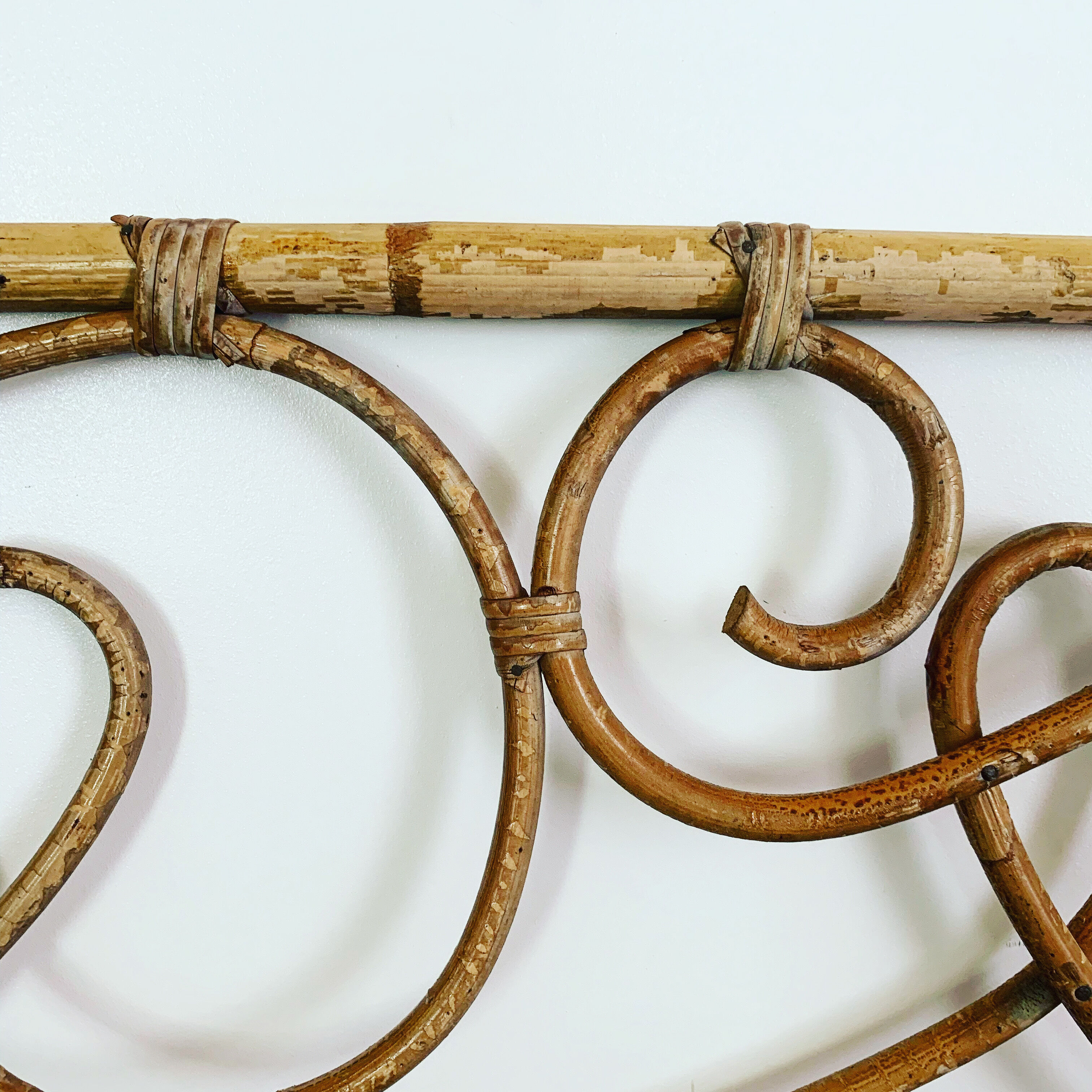 Vintage rattan headboard