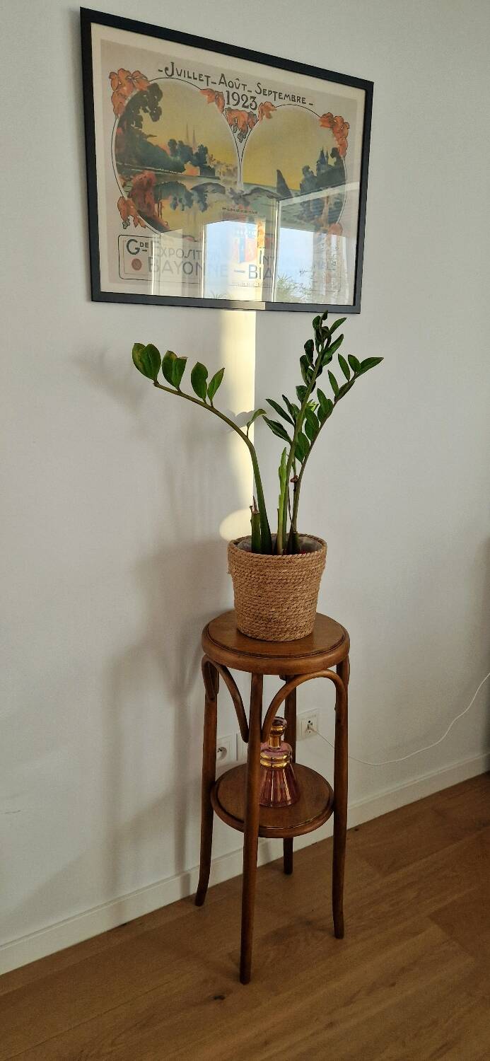 1940s curved wood side table