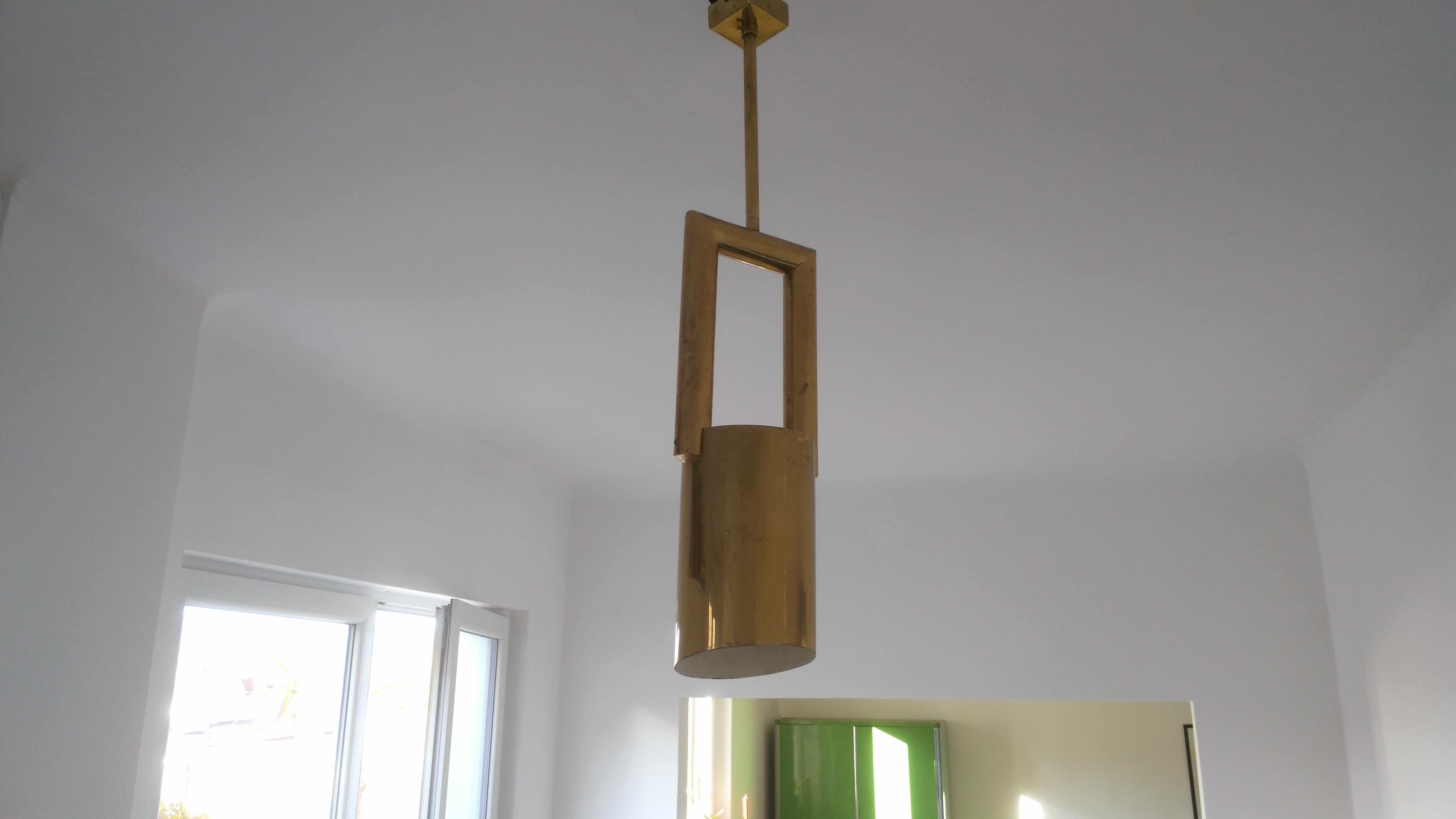 Set of Four Hotel Midcentury Design Brass Pendants, 1980s