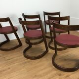 Set of 6 chairs Baumann Halfa design 70's