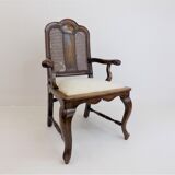 Chaise en bois néobaroque avec vannerie viennoise