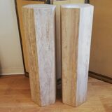 Pair of travertine columns with cut sides 1970