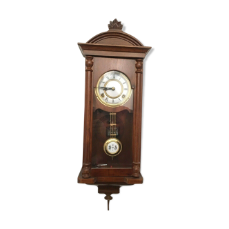 Mid Century Vintage Victorian Style Wall Clock Wood Case,Chime, in Working order