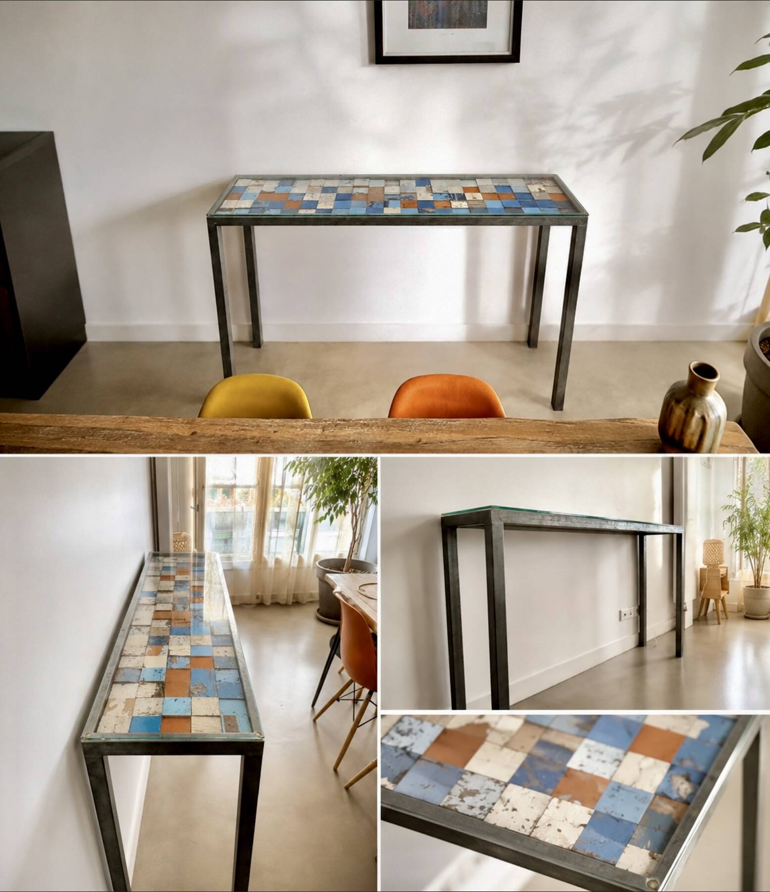 Console design – Unique piece – Wood from old boats