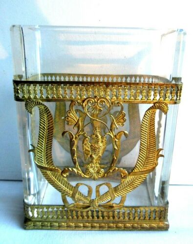 Vase en cristal Baccarat et bronze doré à l'or, style Empire, Aigle couronné