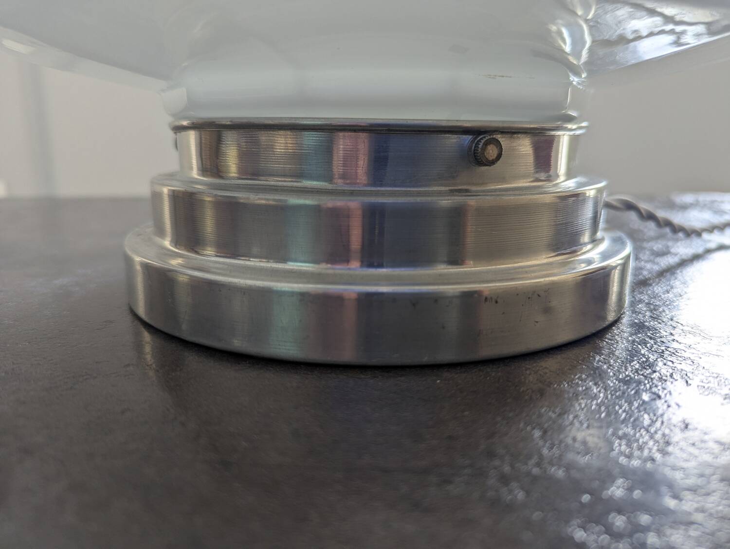 Vintage Skyscraper ceiling light, opaline glass table lamp, Bauhaus.