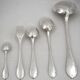 Ercuis Neo-Gothic style, 38-piece cutlery set in silver-plated metal, excellent condition.