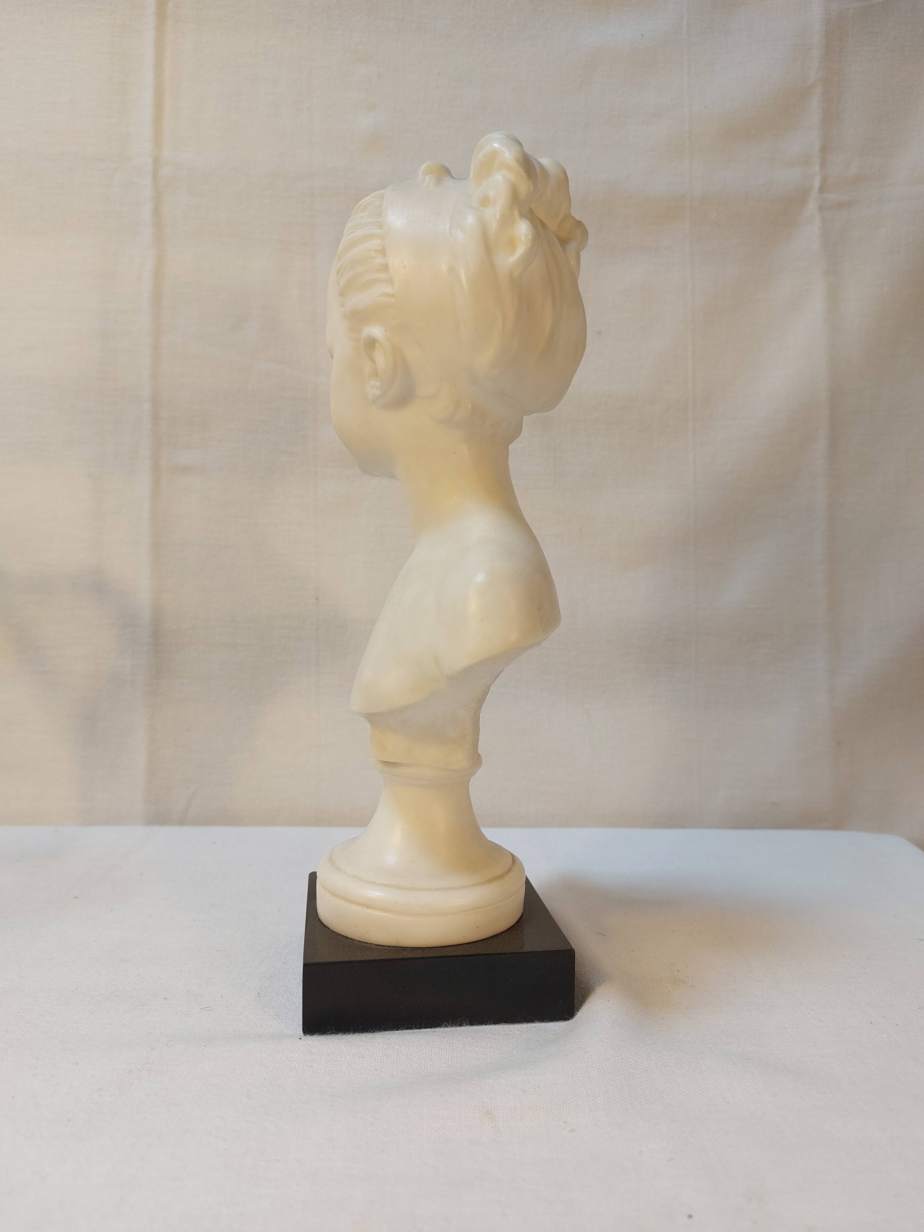 Wax bust "louyise brongniart" by miguel embil after houdon - 27 cm