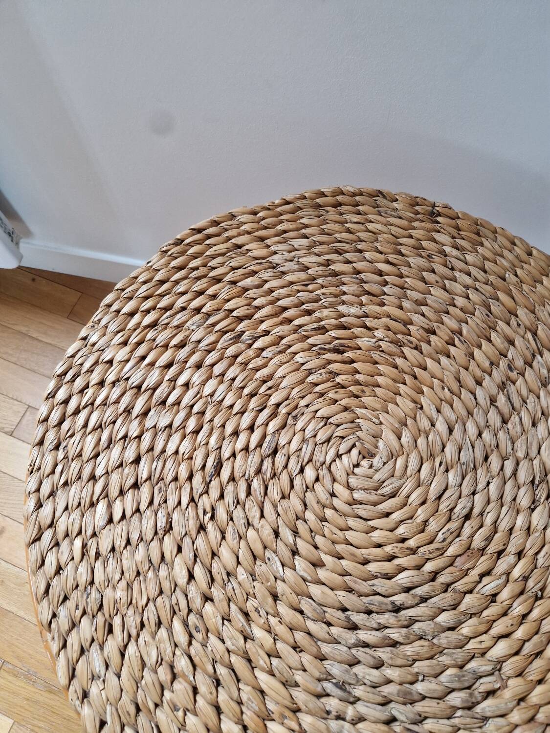 Rattan and rope coffee table
