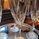 Star-shaped cut crystal flutes. 1960s.