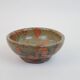 Small bowl in water green glazed ceramic with coral pink pattern