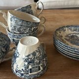 set of 6 tea cups Made in England blue decor