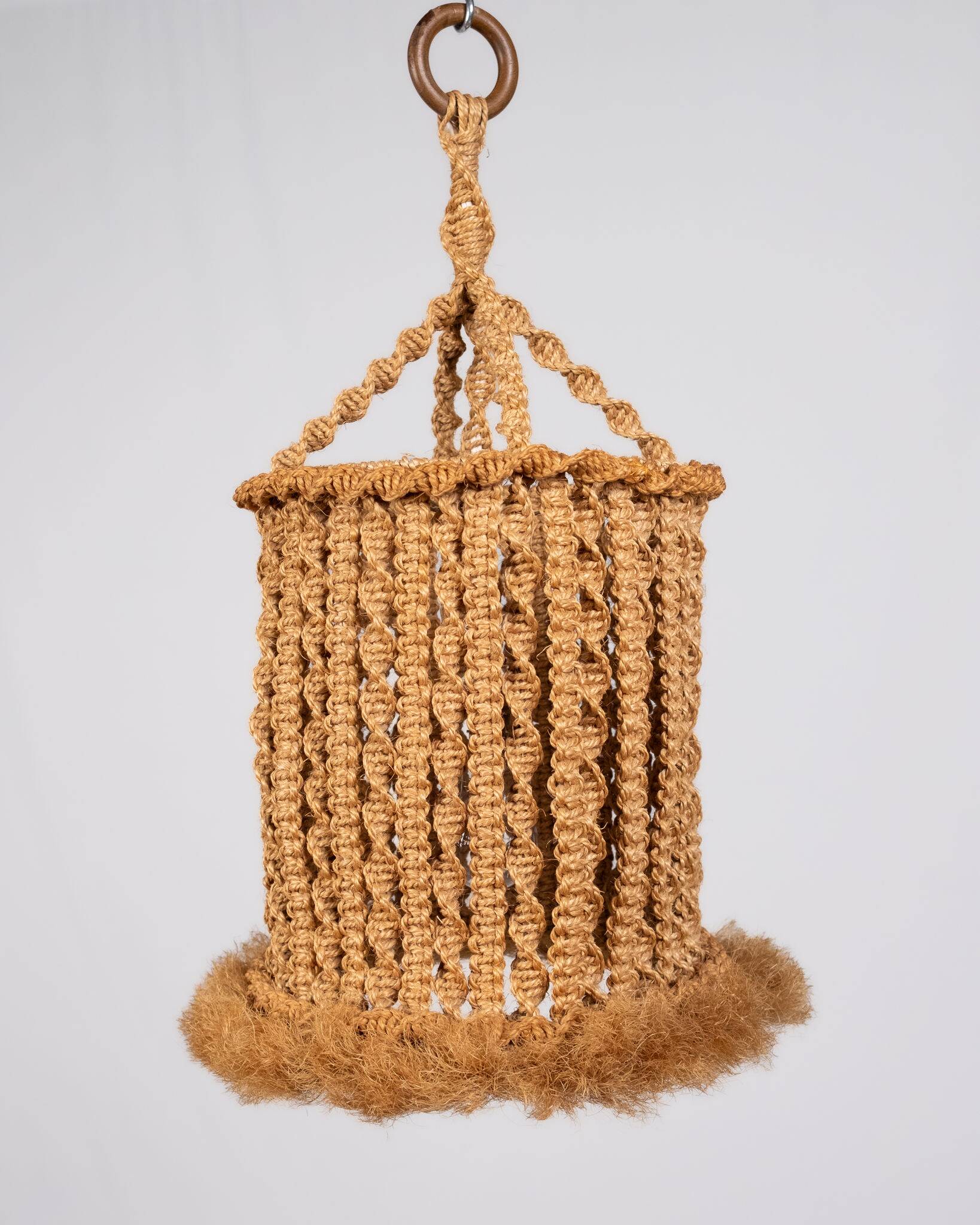 Macramé suspension, Audoux and Minet style, France, 1960s