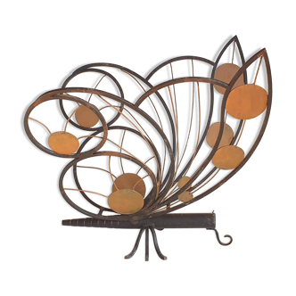 Wrought iron butterfly magazine holder