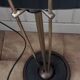 1950s Modernist Floor Lamp with Reading Light, brass and filigree glass.
