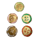 Five florentine gilded wooden coasters