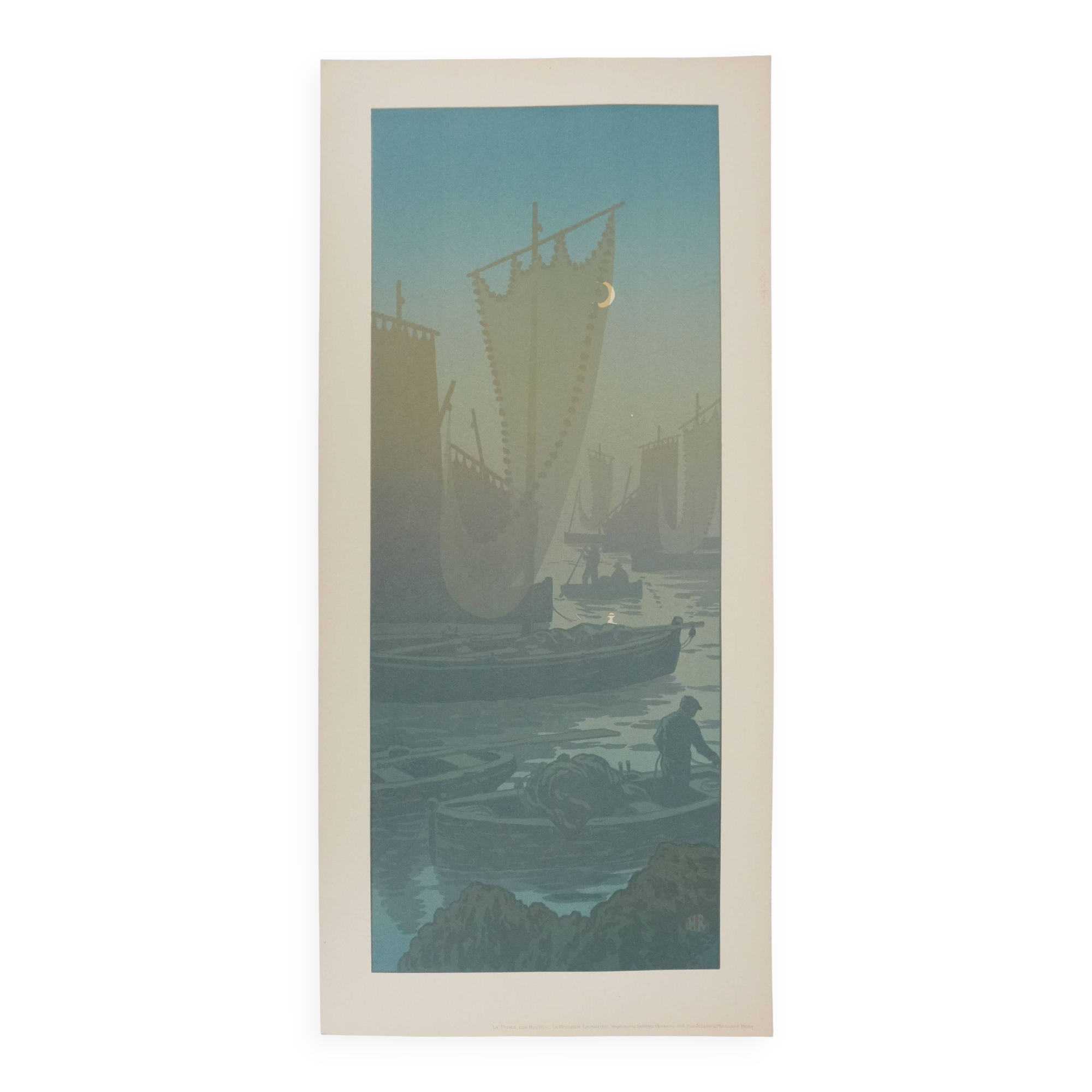 Henri RIVIERE: Brittany, First Quarter, Original signed lithograph