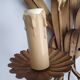 Pair of antique gold wall sconces with wheat ear motif