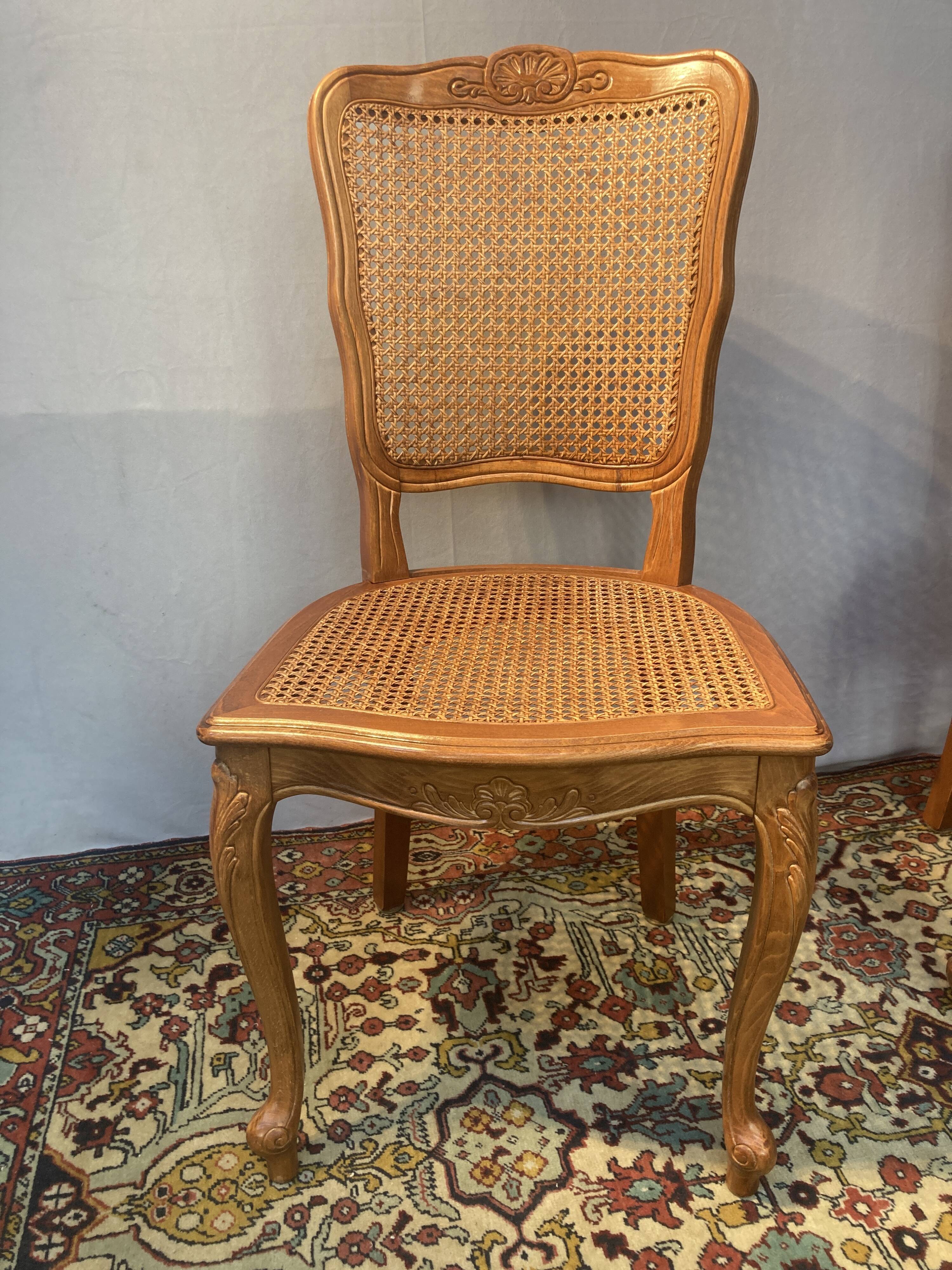 Pair of canned chairs