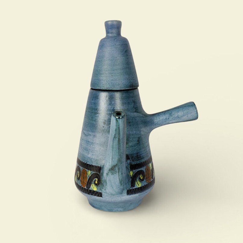 Grande cafetière à glaçure bleue mate, par Jean de Lespinasse, années 1950/1960