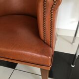 Leather club armchair