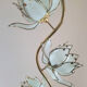 Vintage gold lotus flower floor lamp, Italian design light fixture with 3 lights.